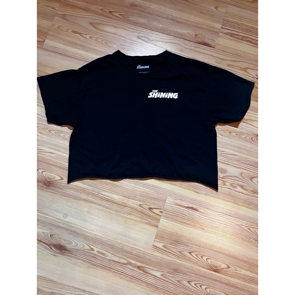 The Shining Movie Graphic Crop Top Shirt Black Grady Twins Large JT22909